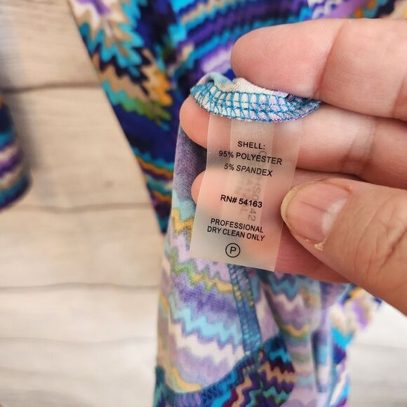 Calvin Klein S multicolor 70s strip long sleeeve jersey long dress - Picture 4 of 7